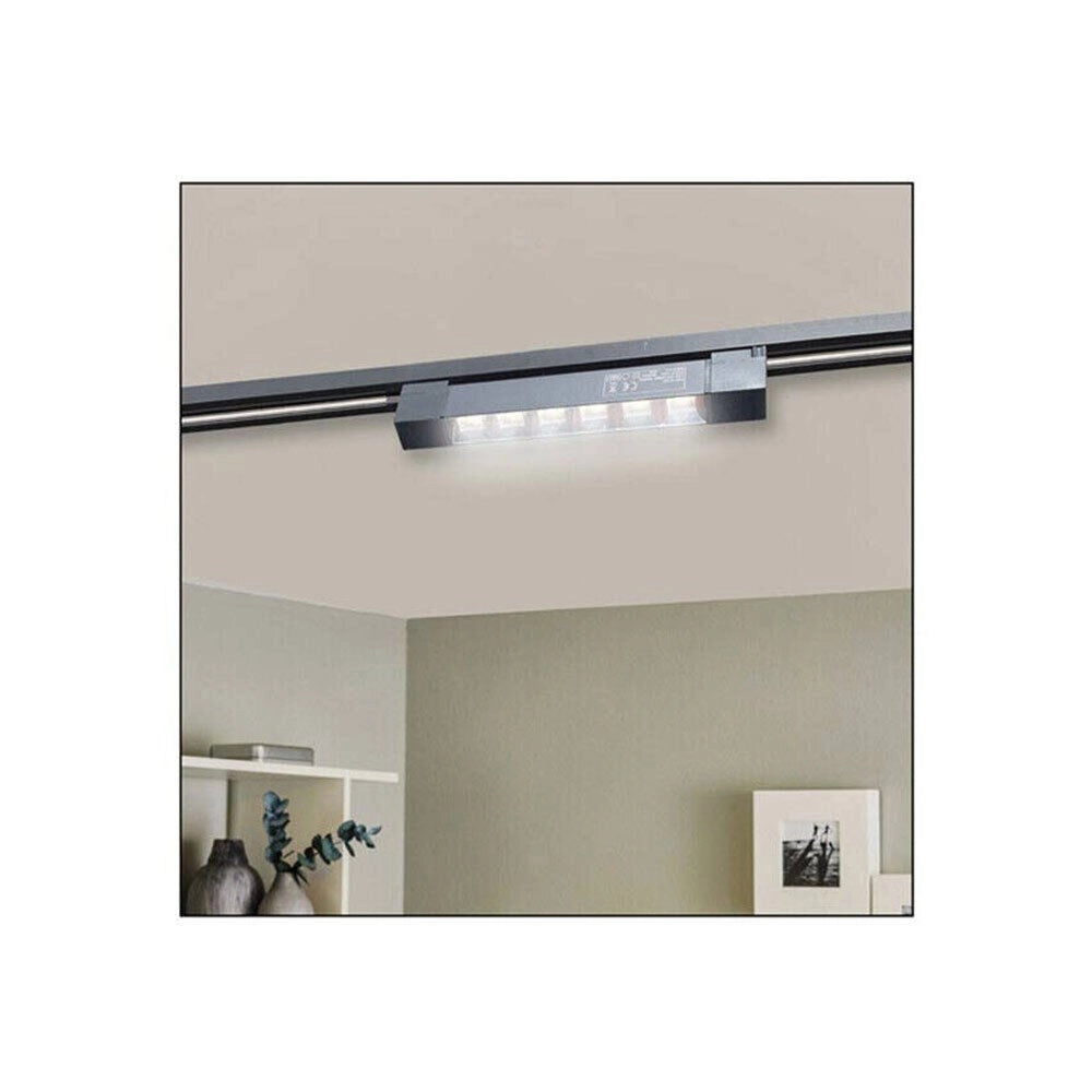 Trade Shop - Faretto Orientabile Binario 26 W 12led Bianco Nero Luce 3000k 6500k 4000k Pst-47 - Nero-bianco Freddo      -