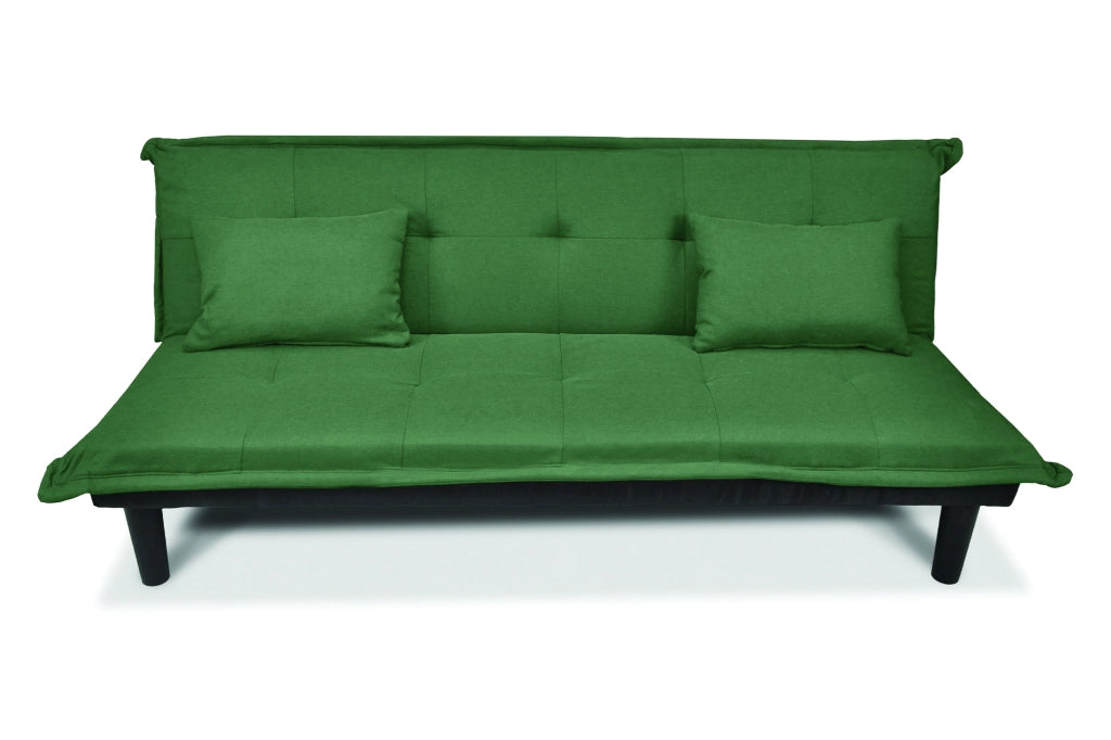 Divano letto clic clac, divanetto Russell in tessuto vellutato verde abete DL-RU38FB