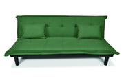 Divano letto clic clac, divanetto Russell in tessuto vellutato verde abete DL-RU38FB