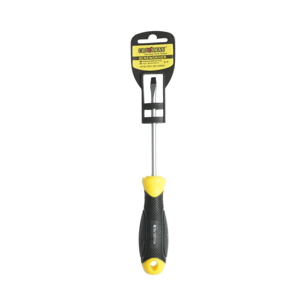 Cacciavite dritto Crownman 5x100mm con punta magnetica professionale Cr-V