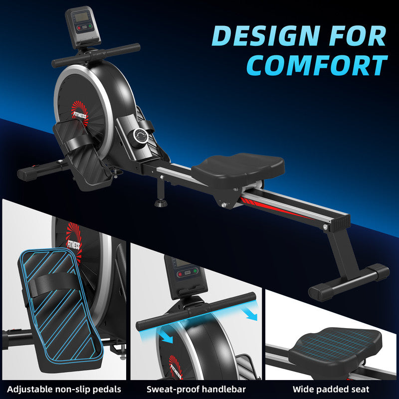 Vogatore domestico, vogatore RATTANTREE con resistenza magnetica a 16 livelli, ultra silenzioso, capacit¨¤ di carico massima 150 kg