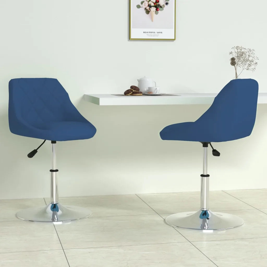 Sedie da Pranzo Girevoli 2 pz Blu in Velluto