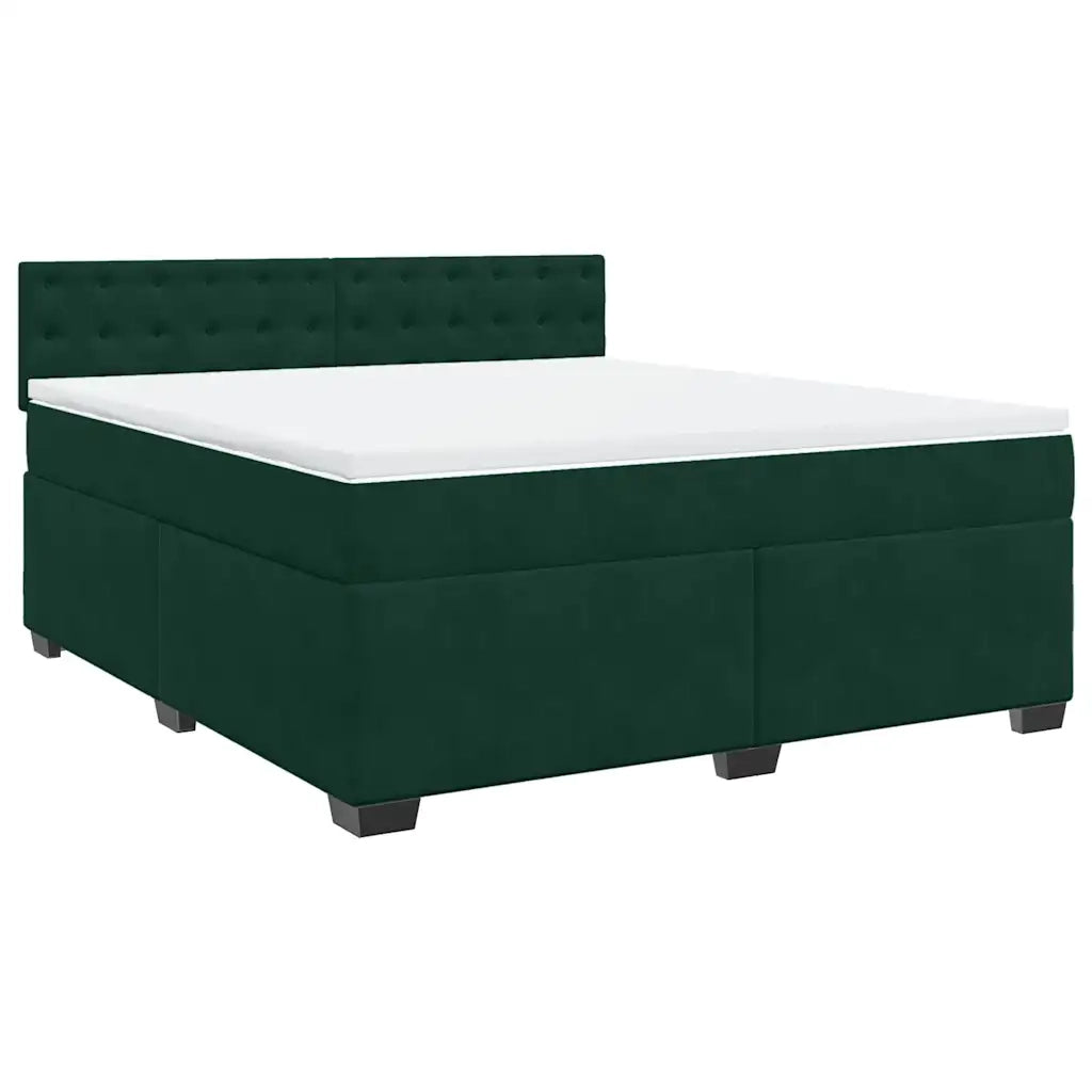 Giroletto a Molle con Materasso Verde Scuro 180x200 cm Velluto 3286393