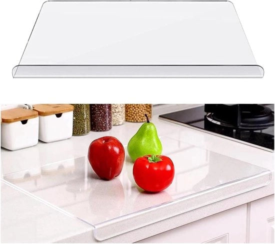 Snodo trasparente a cristallo - 45 x 35 cm - piano da cucina con bordo sporgente.
