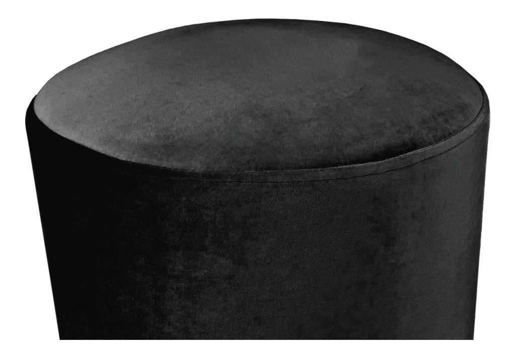 Pouf in velluto nero, poggiapiedi Zivago - PO10ZIBM