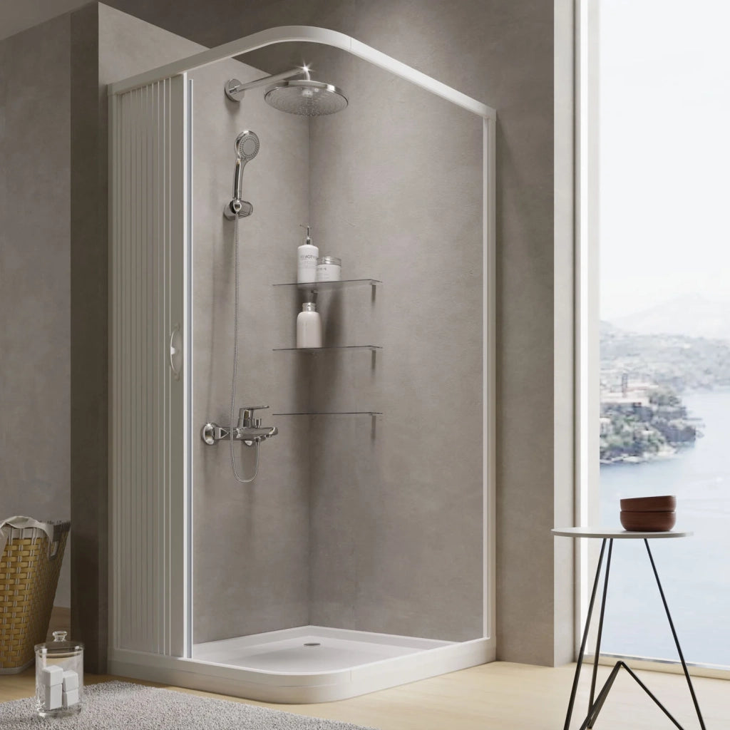 Box doccia a soffietto in PVC 70x100 cm H 185 mod. Aster con apertura laterale