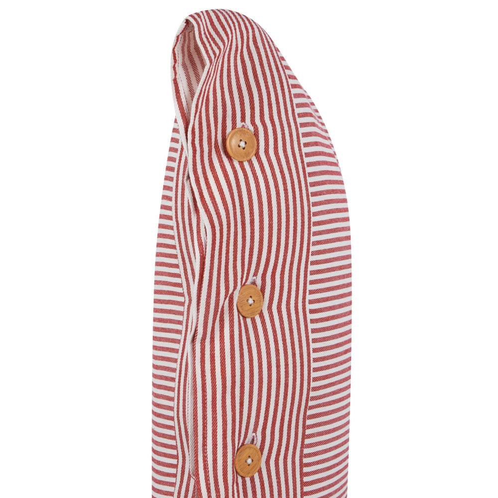 Cuscino decorativo in cotone rosso e bianco 40 x 60 cm con motivo a righe e bottoni Accessori decorativi retrò Camera da letto Soggiorno