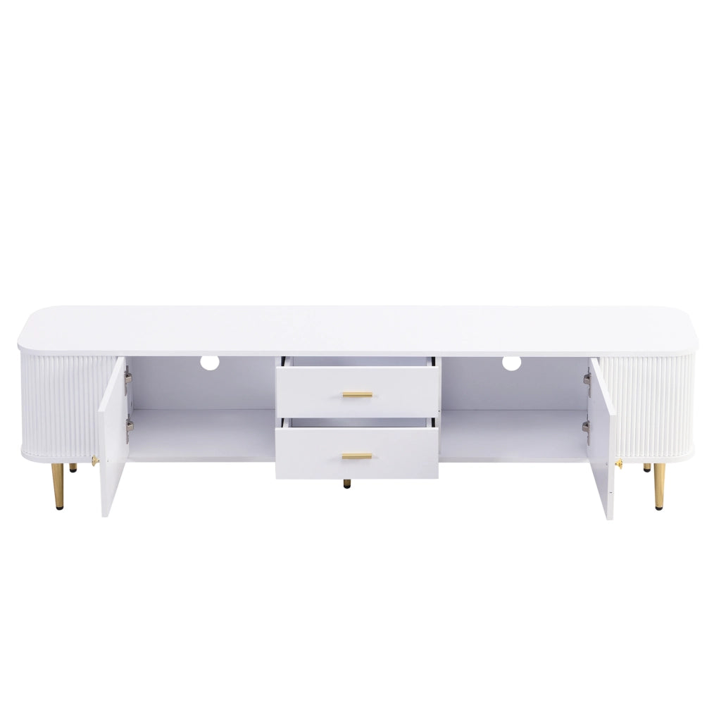 Mobile TV moderno bianco in MDF con 2 cassetti e 2 ante