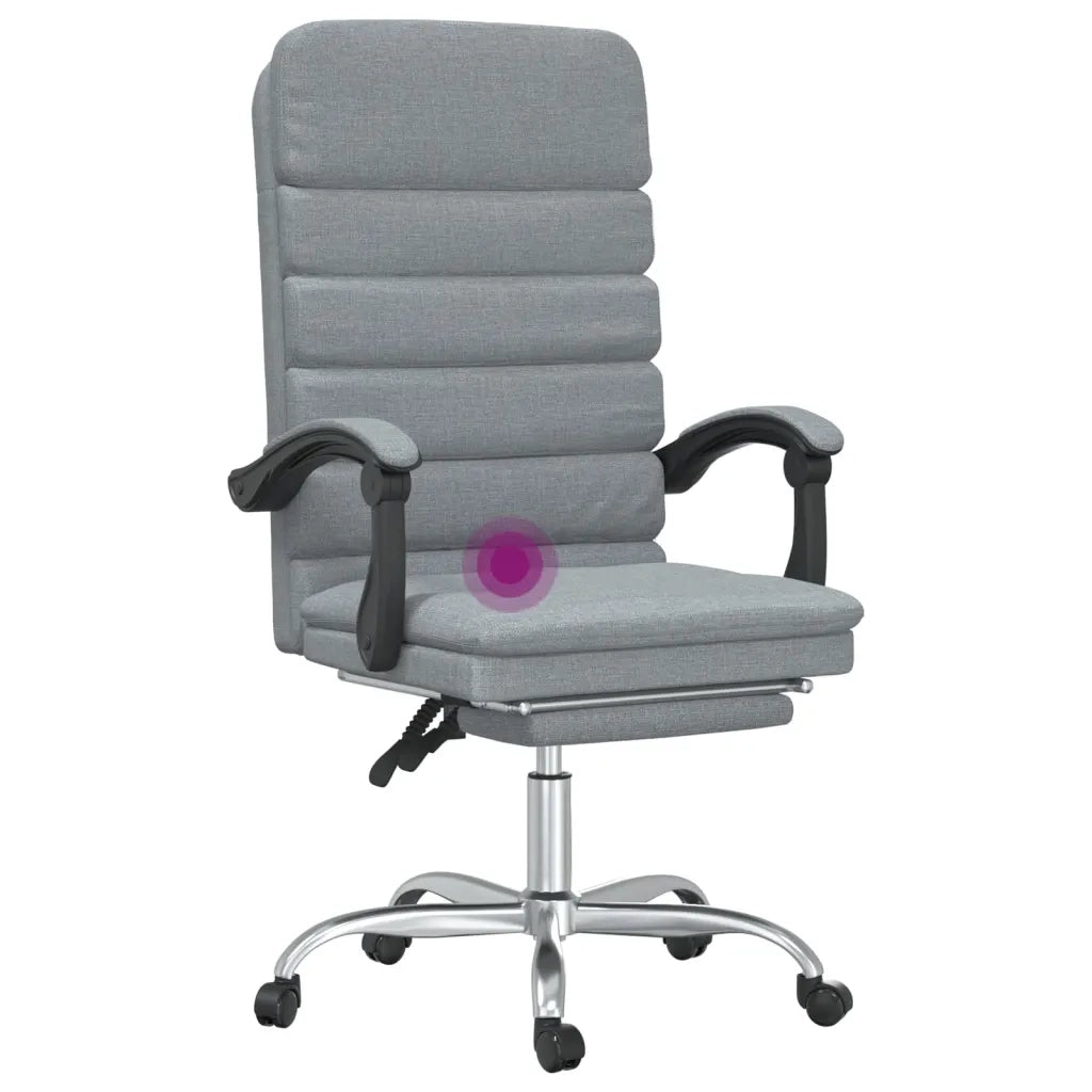 Sedia da Ufficio Massaggio Reclinabile Grigio chiaro in Tessuto 349725