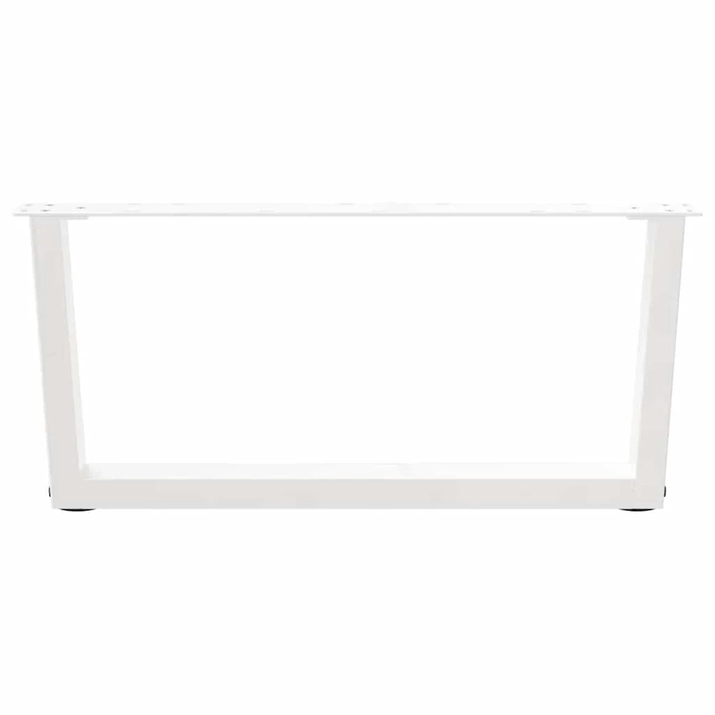 Set di 2 gambe per tavolino a V 70 x 30-31 cm con piedini regolabili design contemporaneo acciaio bianco 02_0056905