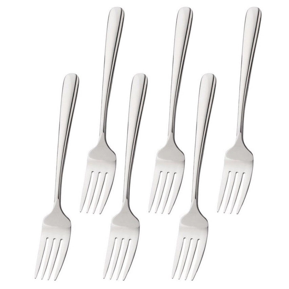 Trade Shop - Set 6 Forchette In Acciaio Inox Servizio Posate Da Tavola Di Alta Qualità -