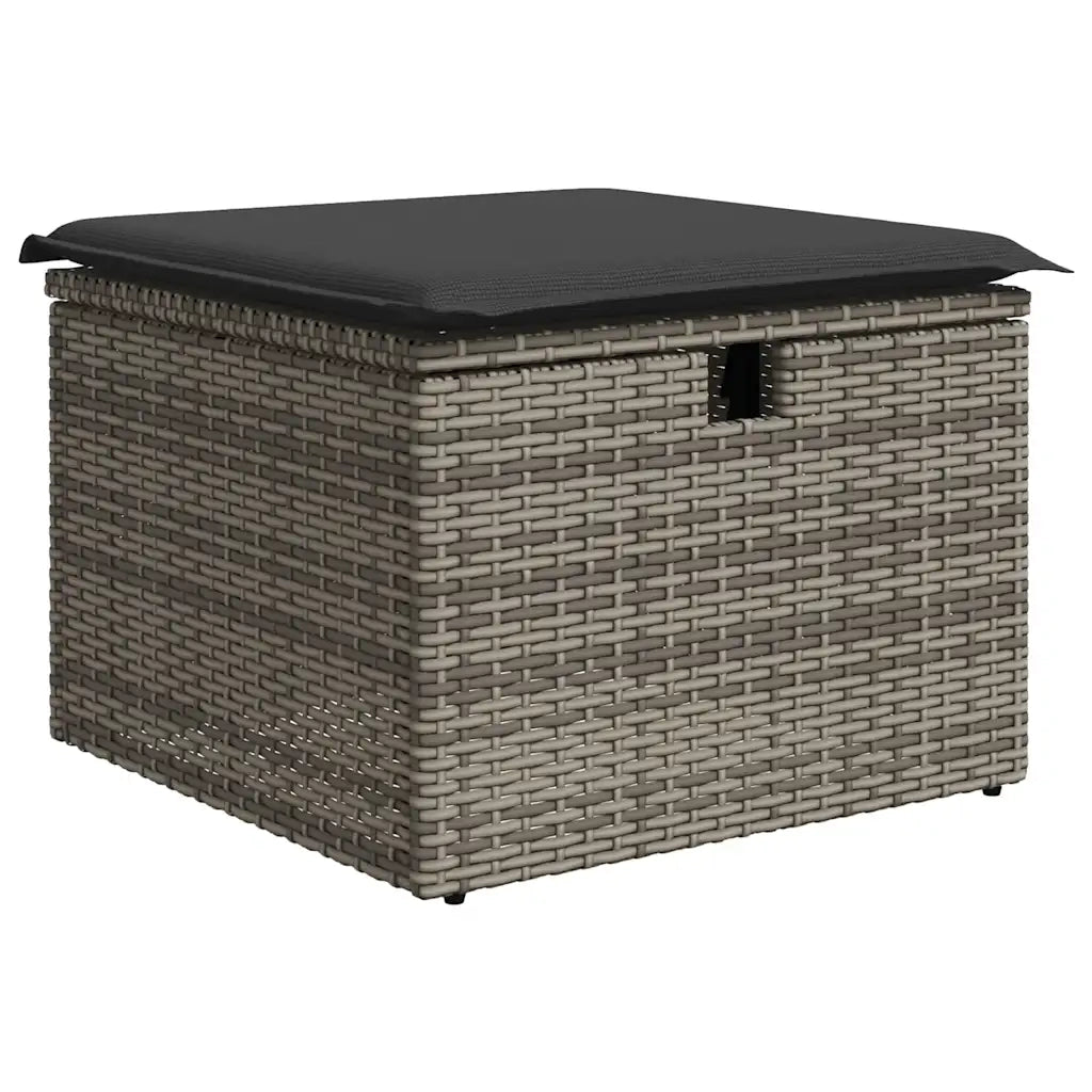 Set Divano da Giardino 5 pz | Set Salotto da Giardino con Cuscini Grigio in Polyrattan