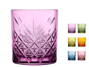 6 bicchieri timeless in vetro colorato cl 34 assortiti.