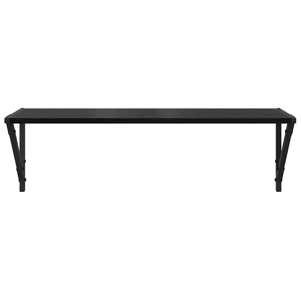 Scaffali da parete 2 pcs Rovere Nero 80 x 25 x 25,5 cm
