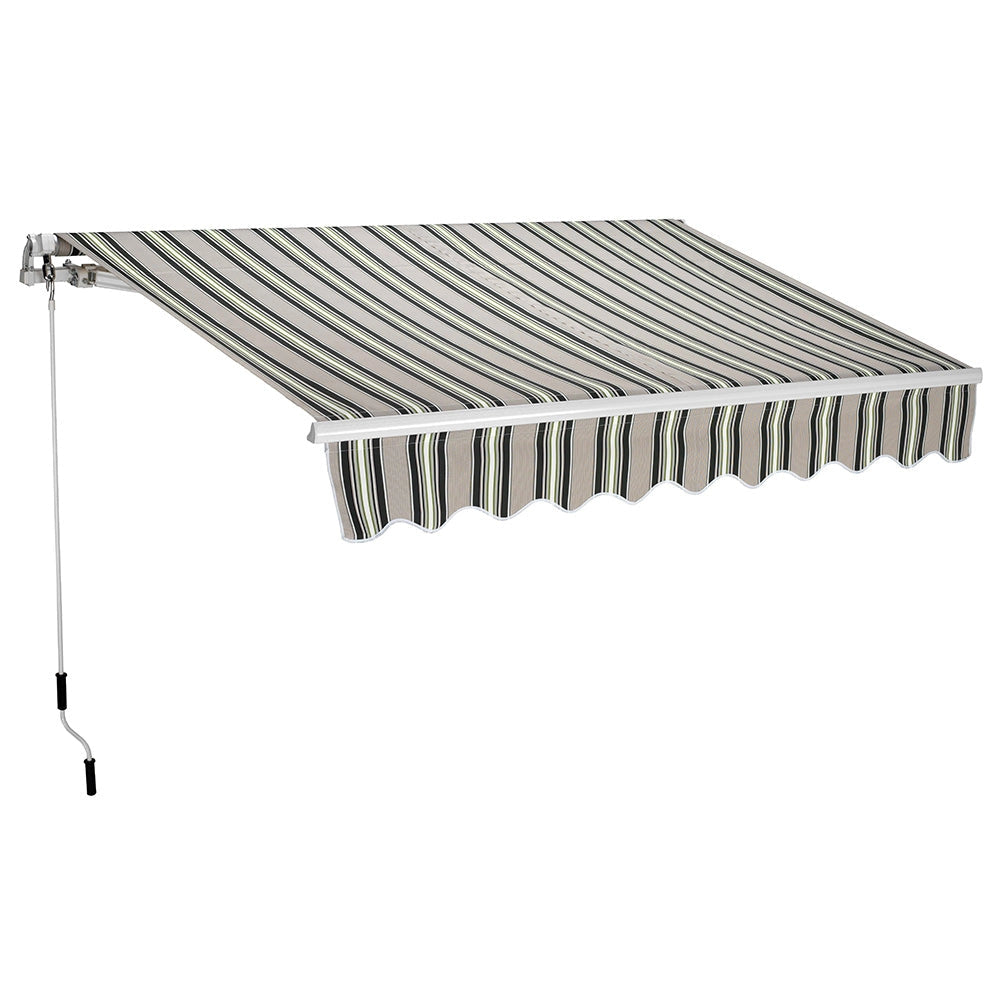 Tenda da Sole Barra Quadra 200x300 cm Tessuto in Poliestere Riga Verde