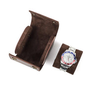 Cassa orologio in pelle - Stile vintage - Adatto per uomini - Modello unico - Confezionato a mano - In pelle marrone