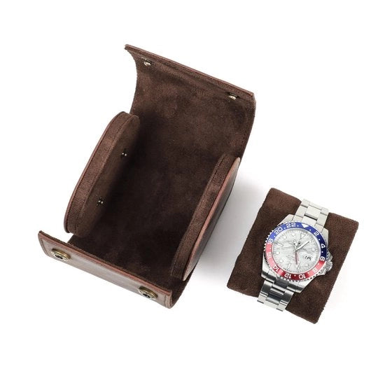 Cassa orologio in pelle - Stile vintage - Adatto per uomini - Modello unico - Confezionato a mano - In pelle marrone