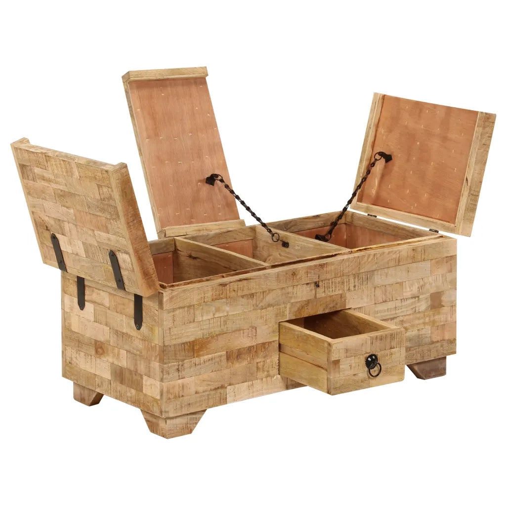 Tavolino da CaffÃ¨ in Legno Massello di Mango 80x40x35 cm cod mxl 19515