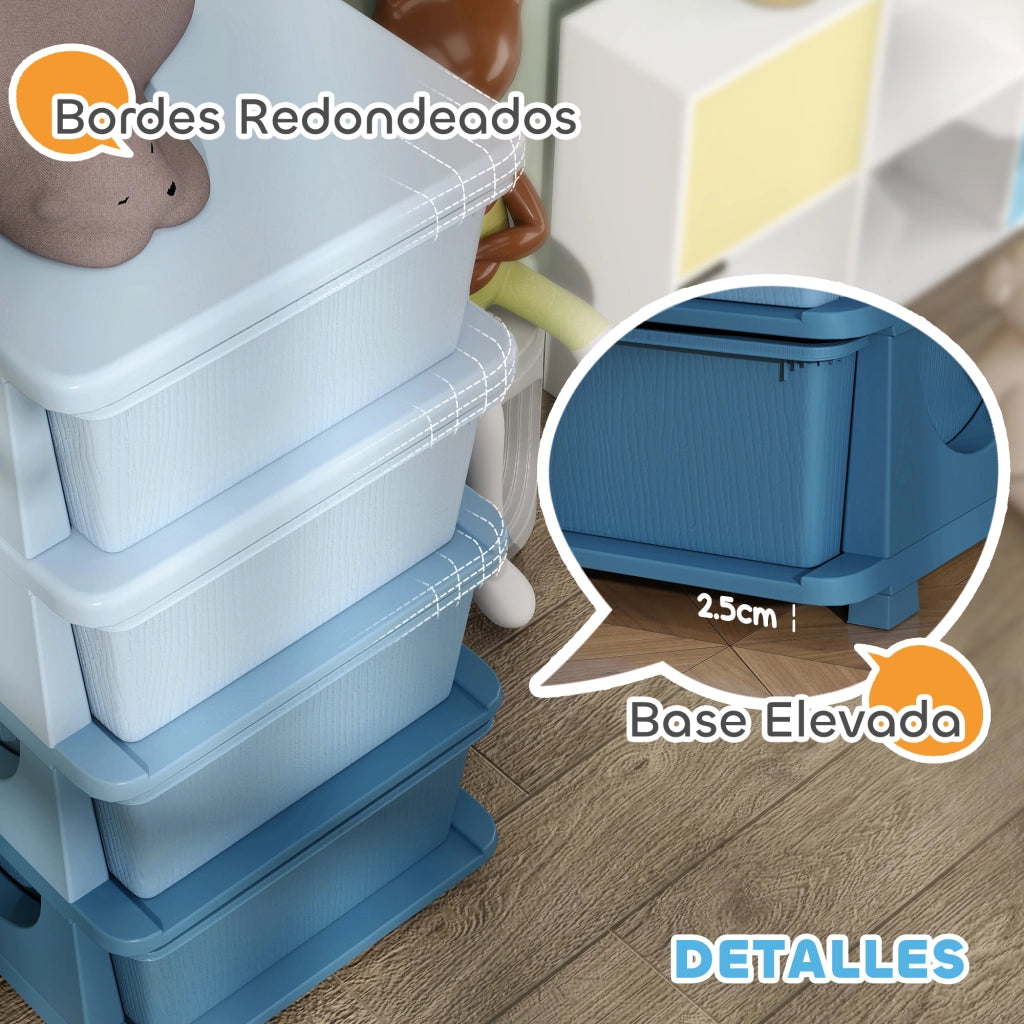 Cassettiera 4 cassetti bambini ¨C zephmum ¨C blu 37x37x76 cm