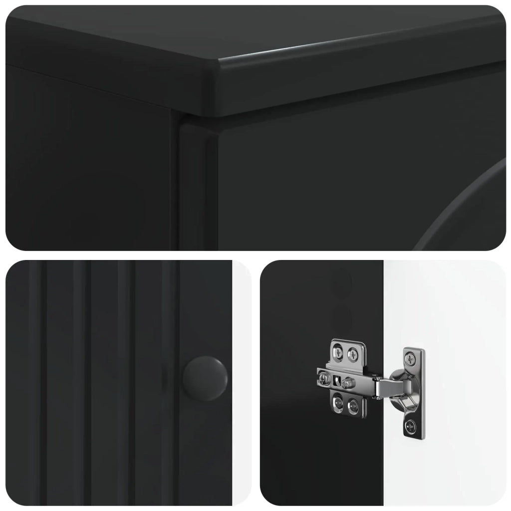 Mobile Bagno ALKMAAR Nero 66 x 25,5 x 190 cm 896256