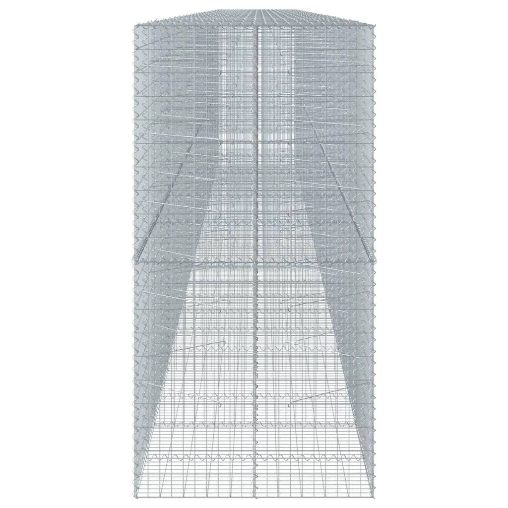 Gabbione recinto a gabbia muro di contenimento con coperchio 1200 x 100 x 200 cm ferro zincato argento 02_0040132