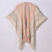 Cardigan/mantellina da donna con spacco e frange