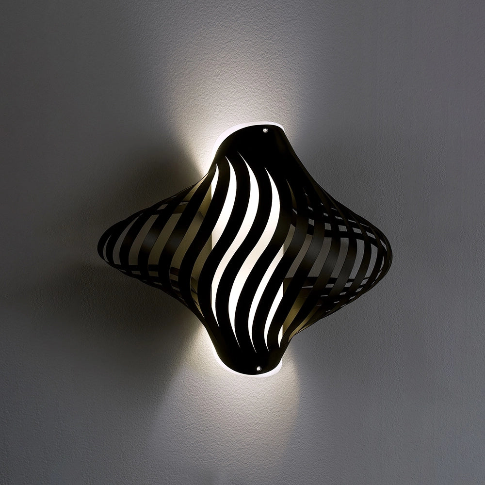 Applique Plafoniera 2 Luci Shell In Polilux Nero Con Cavo Made In Italy