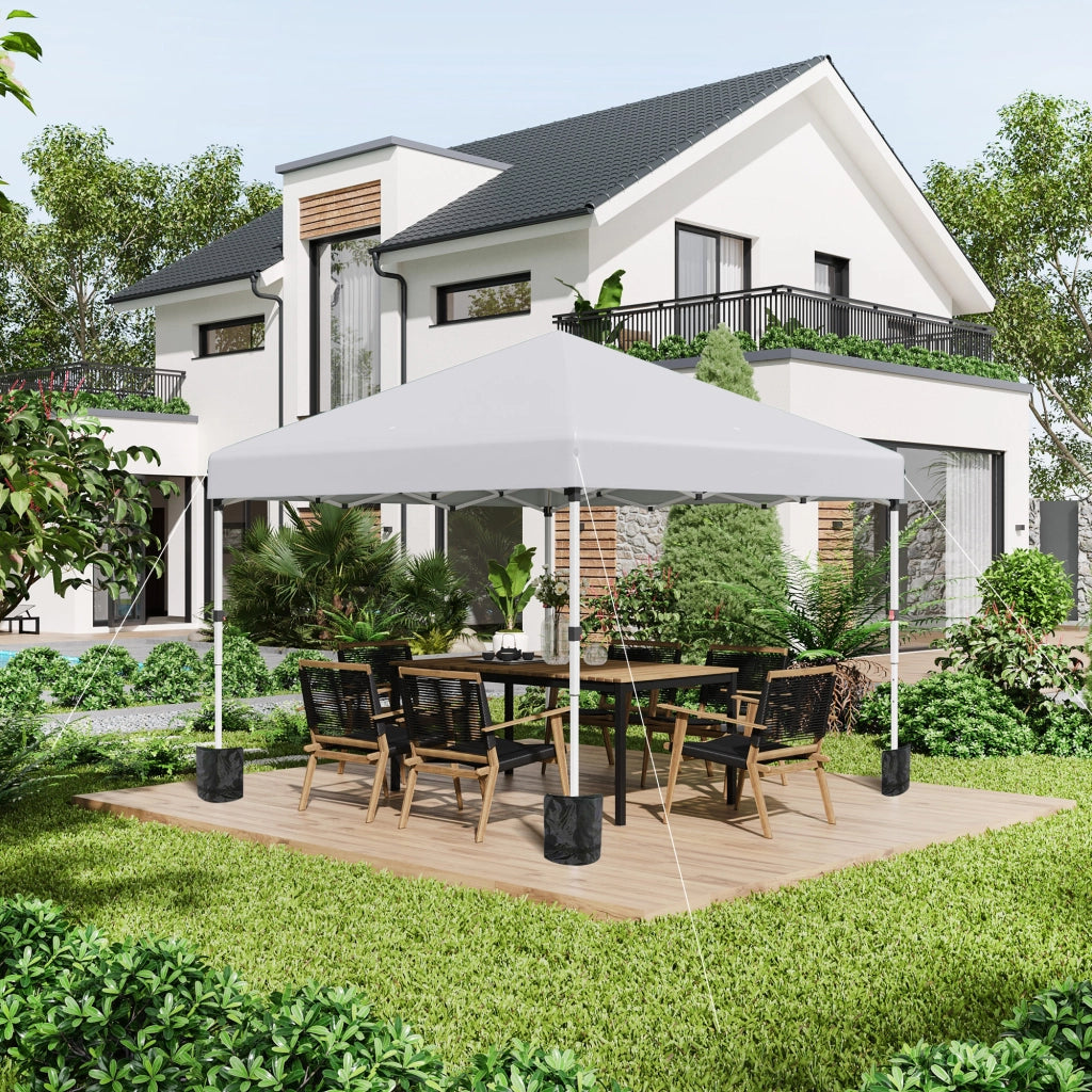 Tonnelle da giardino pop-up regolabile in altezza con protezione laterale ¨C zephmum ¨C 297x297x288 cm bianco