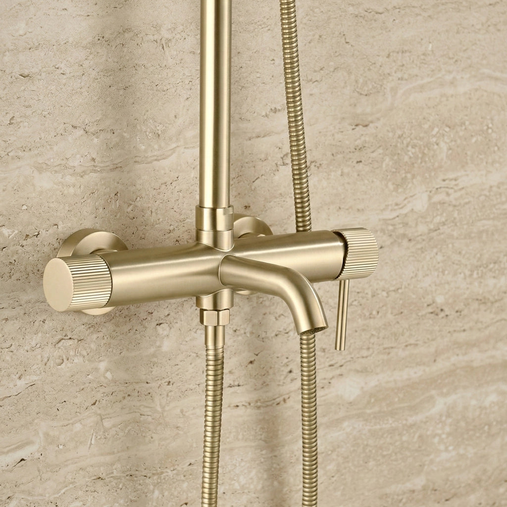 Set Doccia Rea Lungo Stripe Brush Gold