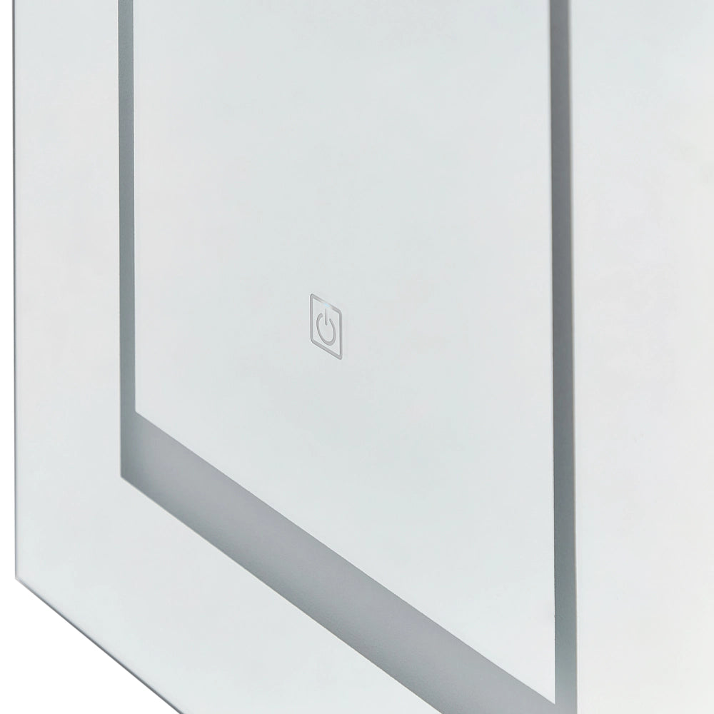 Armadietto a Muro da Bagno Nero a Specchio 40 x 60 cm stile moderno con luci LED illuminazione bagno