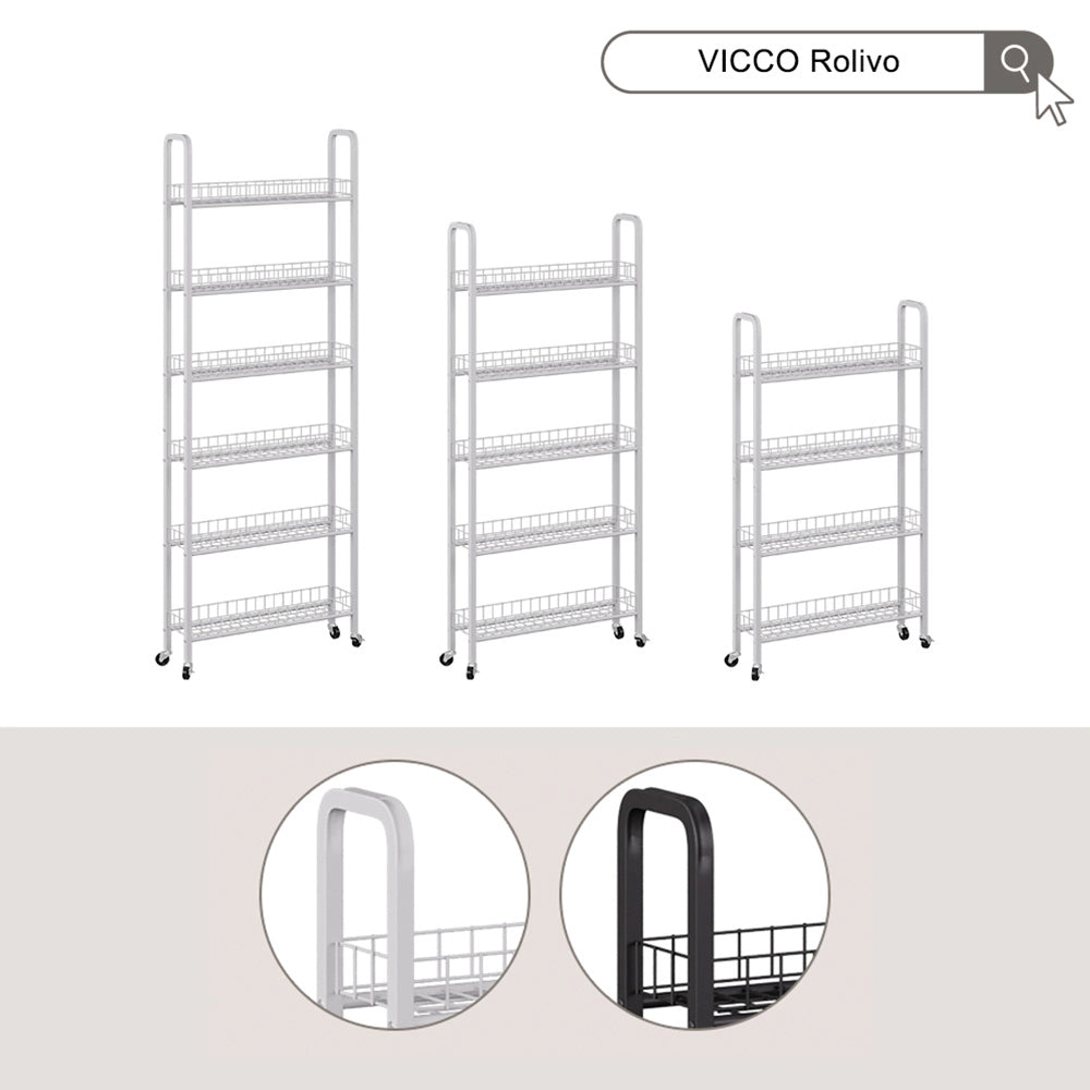 Vicco Piedistallo mobile Nero 58 x 15 cm con 6 scomparti