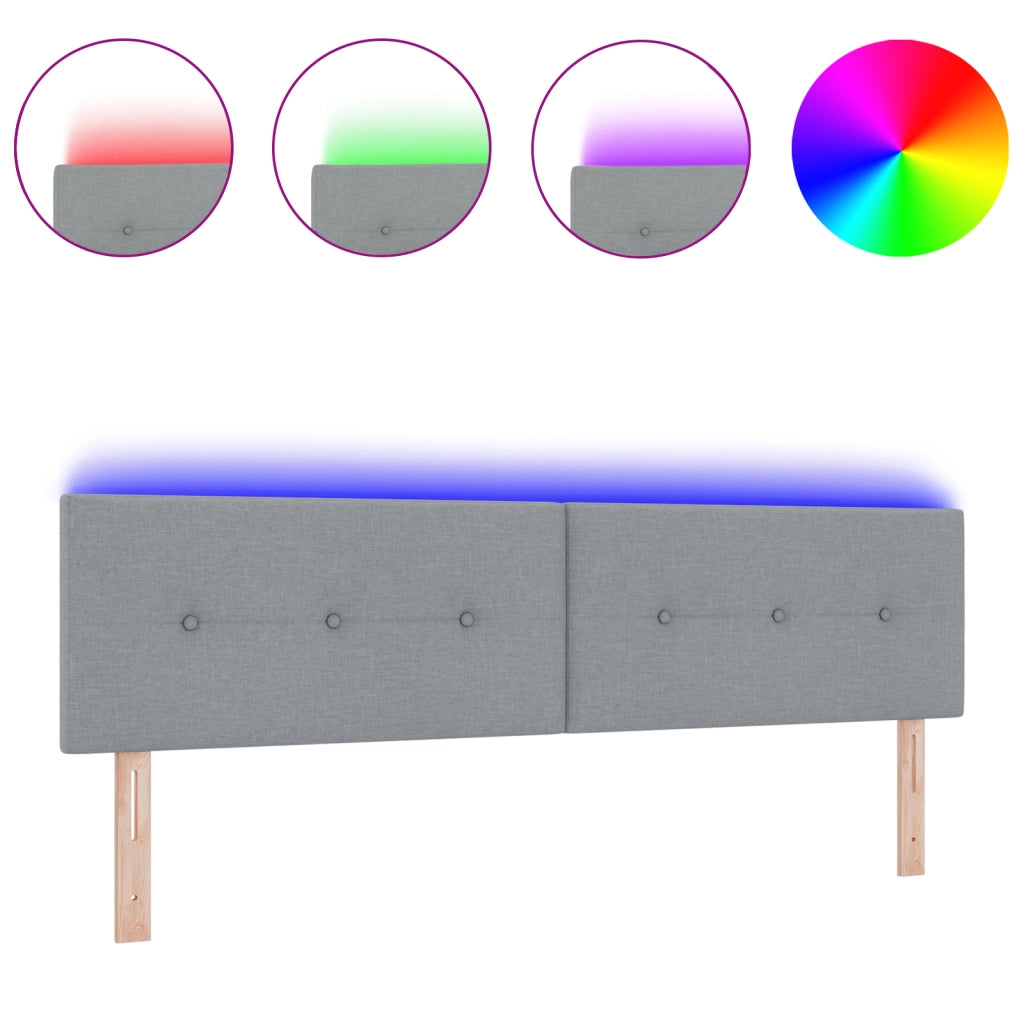Testata LED  con bottoni trapuntati Grigio chiaro 90 cm Tessuto