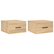 Set di 2 Comodini | Armadio da Notte | Mobiletto da notte a Muro Rovere Sonoma 35x35x20 cm