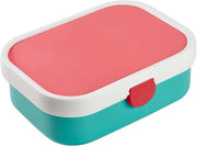 Scatola per Picnic Campus - Scatola per Bento per Bambini - Scatola per Pasti con Cassetto e Fork - Scatola per Meal Prep con Chiusura a Clip - Inerte ai Fattori Chimici e Resistente al Lavastoviglie - 750 ml - Blu Turquesa con Coperchio Rosa
