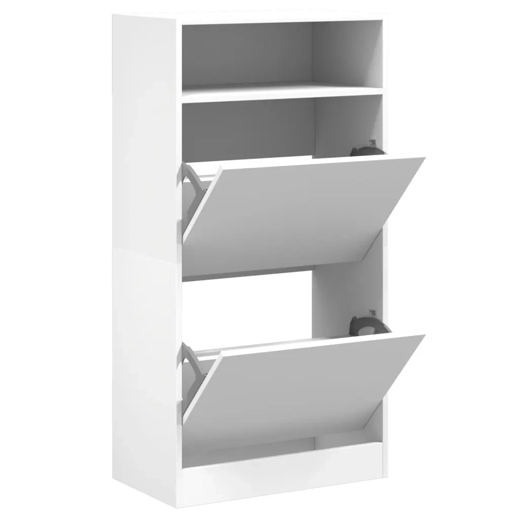 Scarpiera Bianca 60x34x116 cm in Legno Multistrato 840015