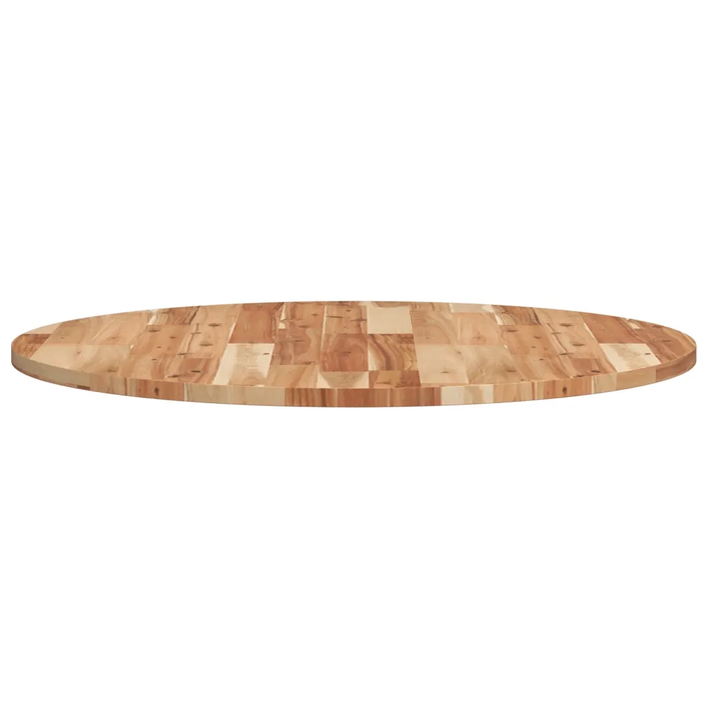 Piano Tavolo Rotondo Ã˜80x2 cm in Legno Massello di Acacia