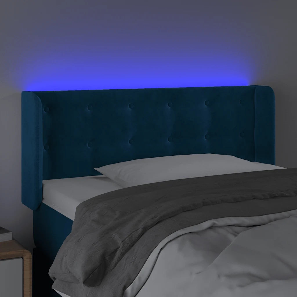 Testiera a LED Blu Scuro 83x16x78/88 cm in Velluto 3123704