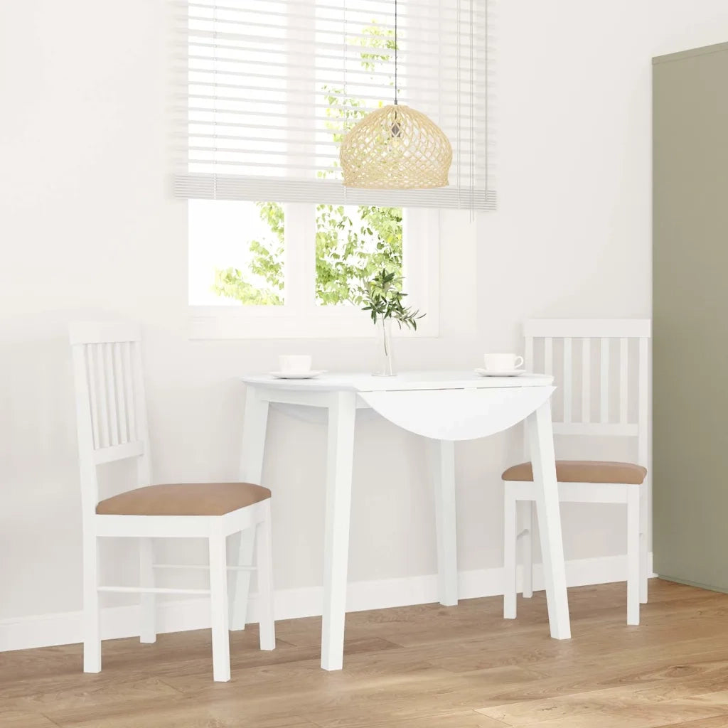Sedie da Pranzo con Cuscini 2 pz | Sedie da cucina Bianco Legno Massello di Hevea