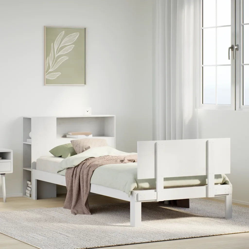 Letto con Libreria senza Materasso 75x190 cm in Legno Pino 3322643