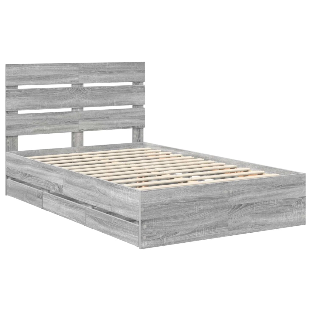 Struttura del letto con cassetto Grigio Sonoma 120 x 190 cm 3411852
