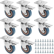 Set di 8 ruote di scorrimento con freno - ruote di scorrimento con vite - ruote di scorrimento - ruote per mobili - ruote per carrello rotante - capacità di carico 400 kg