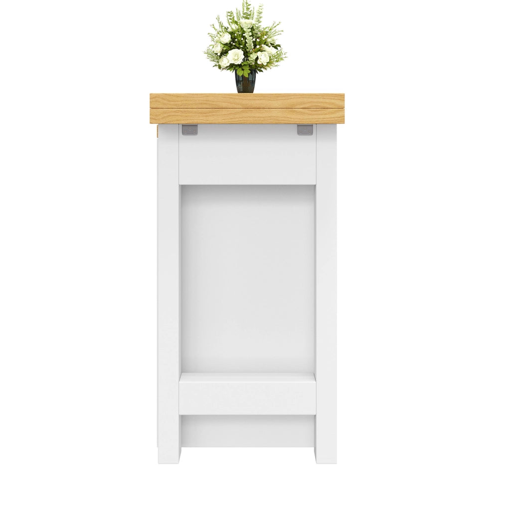 Tavolo allungabile con credenza laterale e luci multicolore, bianco