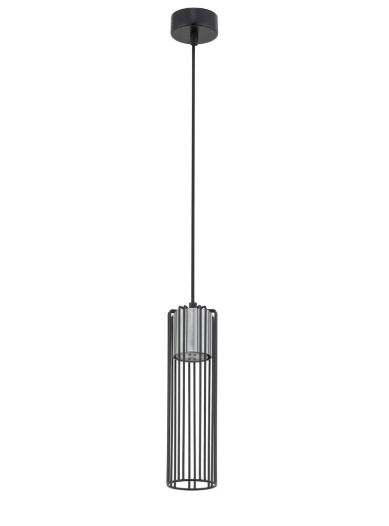 Lampada a sospensione industriale nero/argento Fobia GU10 Sigma