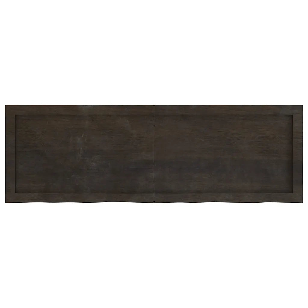 Piano Tavolo Marrone 120x40x(2-6) cm Rovere Massello Trattato 3156435