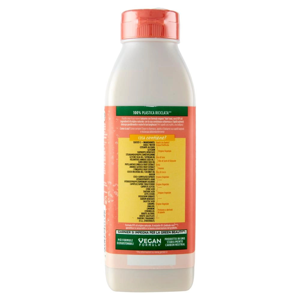 GARNIER FRUCTIS BALSAMO HAIR FOOD ANANAS PER CAPELLI LUNGHI E SPENTI 350 ML CON ANANAS