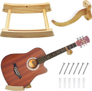 Supporto Universale per Chitarra in Legno con Gancio Fissato - Adatto per Chitarra, Basso, Banjo e Mandolino - Facile da Installare