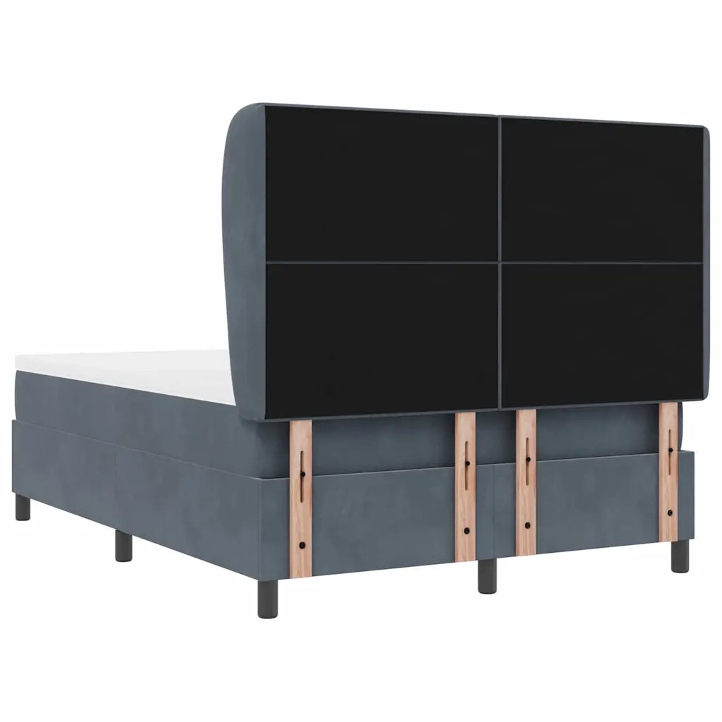 Letto a molle con materasso Grigio scuro 200 x 140 cm Velluto 3340929
