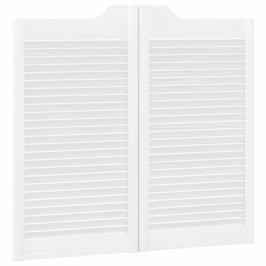 Porte Swing 2 pcs Bianco Legno Massello di Pino 42047182