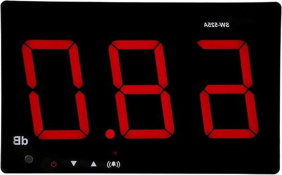 Misuratore di Livello Sonoro Digitale con Schermo LCD a Parete per Decibel 30dB-130dB con Alimentazione DC5V 1A via Micro USB e Allarme