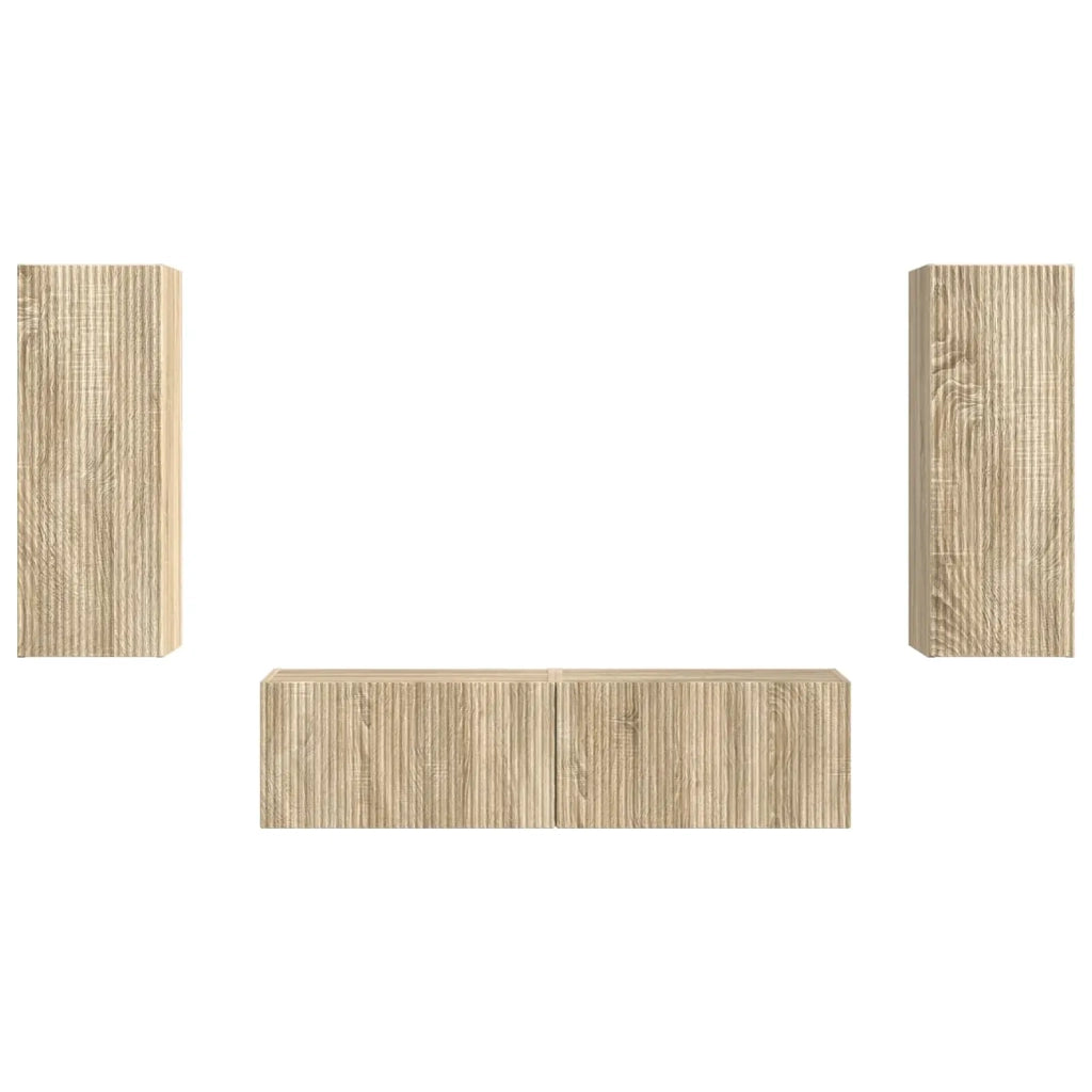 Set mobile TV 2 pz-Credenza per TV Rovere Sonoma Legno multistrato 109427